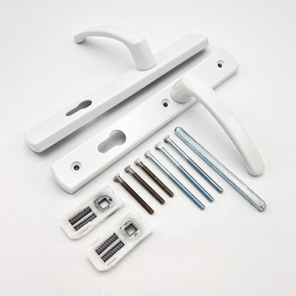 TSS Lever Lever UPVC Multipoint Door Handles - 92mm PZ Sprung - 215mm Screw Centres - 260mm Long Backplate - 3x Fixing Points - Image 7