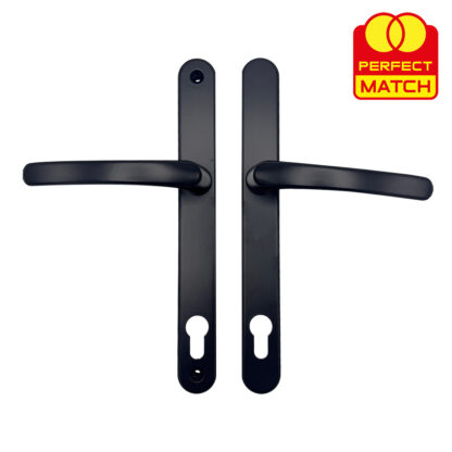 TSS Lever Lever UPVC Multipoint Door Handles - 117mm PZ - Sprung - 237mm Screw Centres - 267mm Backplate - Image 2
