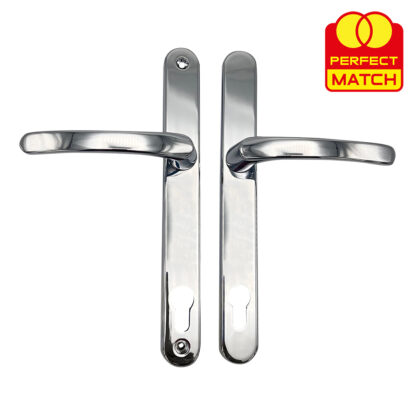 TSS Lever Lever UPVC Multipoint Door Handles - 117mm PZ - Sprung - 237mm Screw Centres - 267mm Backplate - Image 3