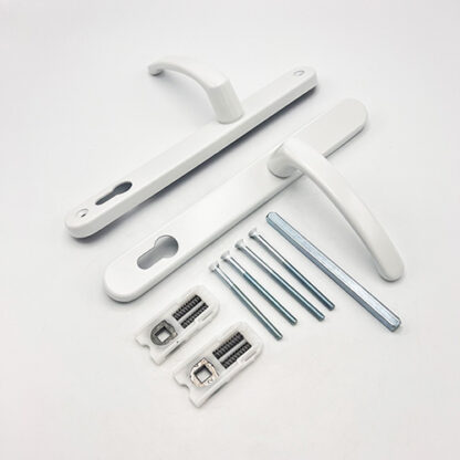 TSS Lever Lever UPVC Multipoint Door Handles - 117mm PZ - Sprung - 237mm Screw Centres - 267mm Backplate - Image 7