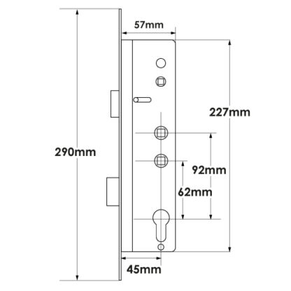 TSS Overnight lock - Lift Lever - 16mm Faceplate - Double Spindle - Image 8
