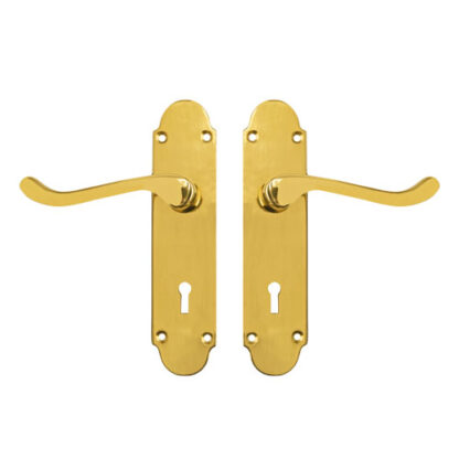 TSS Regent Scroll Lever Handle on Plate Door Furniture - Image 3