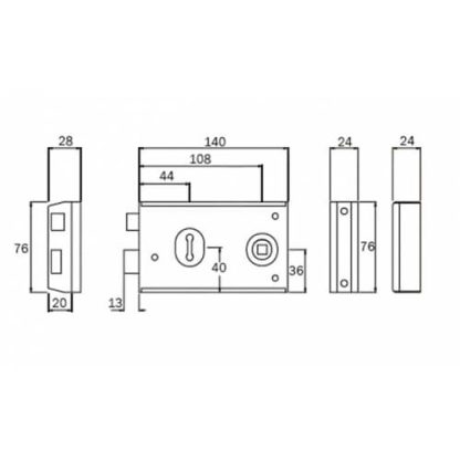 TSS Double Handed Rim Sashlock - Image 2