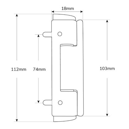 TSS UPVC Butt Hinge 112mm - Image 2