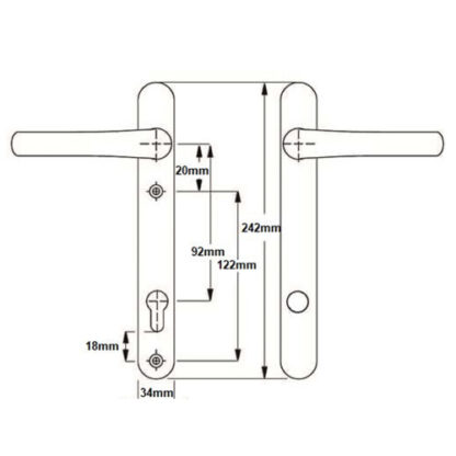 Brisant Secure Ultion TS007 2* Lever Lever UPVC Multipoint Door Handles - 92mm PZ Sprung 122mm Screw Centres - Image 2