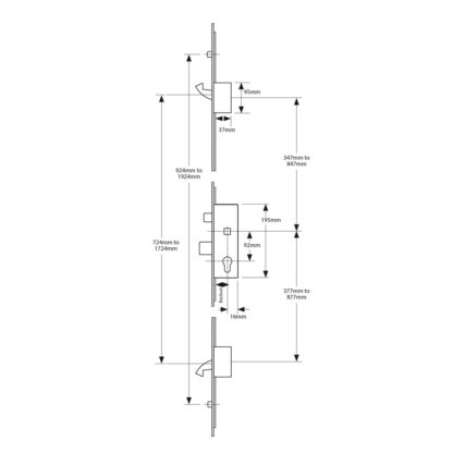 VERSA Latch Deadbolt 2 Hook 2 Roller Lift Lever UPVC Repair Multipoint Door Lock - Image 2