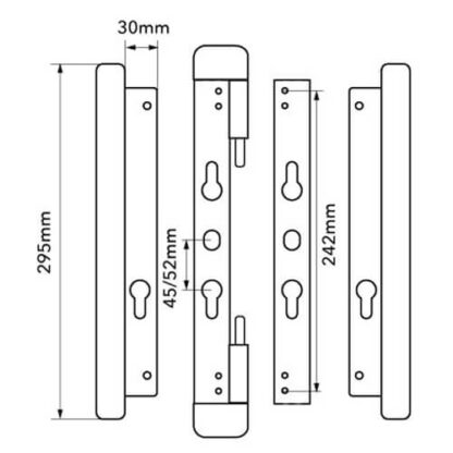 Versa Universal Security Handle Set for Patio Doors - 45/52 PZ - Image 2