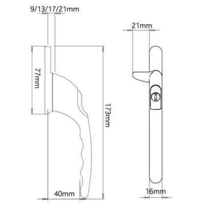 VERSA V-SPUR Locking Cockspur Window Handles - Image 6
