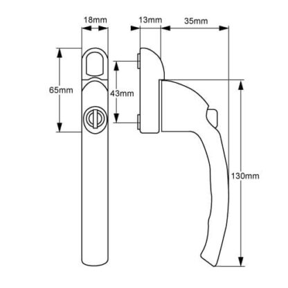 VERSA V-WIN Inline Locking Espag UPVC Window Handles - Image 6