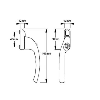 Avocet Offset Locking Espag UPVC Window Handles - Image 2