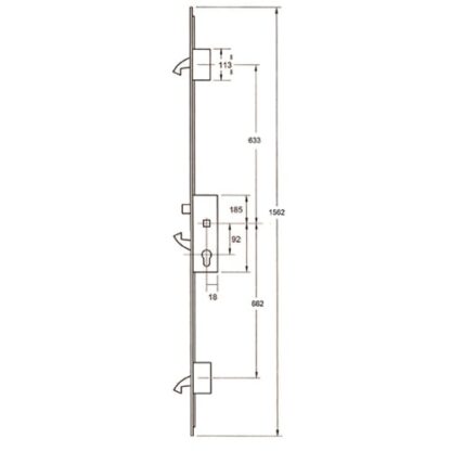 Winkhaus SCOBRA Latch, Hookbolt & 2 Hooks Multipoint Door Lock - Image 2