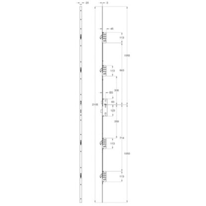 Winkhaus Trulock Latch Deadbolt 4 Hooks Multipoint Door Lock - Image 2
