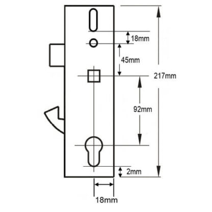 Yale YS170 Doormaster Multipoint Genuine Gearbox - Lift Lever or Split Spindle - Image 2