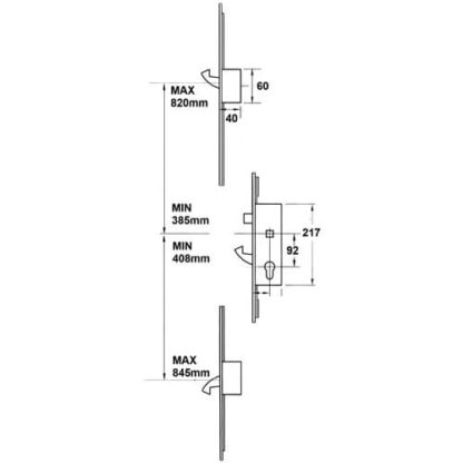 Yale Doormaster Latch 3 Hook Split Spindle Timber and Composite Door Professional Repair Multipoint Door Lock - Image 2
