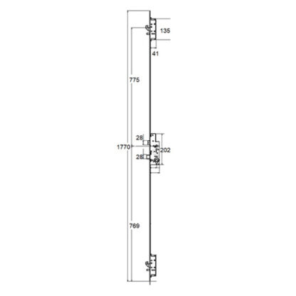 Yale Lockmaster Key Turn Latch Deadbolt 2 Hooks 2 Anti Lift Pins Key Wind Multipoint Door Lock - Image 2
