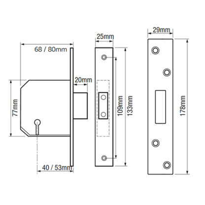Zoo Hardware Retro Fit British Standard Mortice Deadlock - Image 2