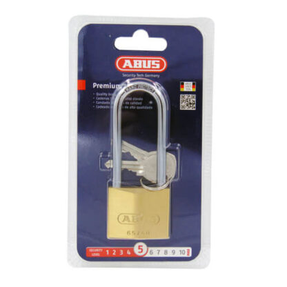 Abus 65 Series 40mm Extra Long Shackle Brass Padlock - Image 2