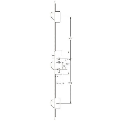 Fix Asgard 7026 Latch 3 Hooks Double Spindle Multipoint Door Lock - Option 3 (top hook to spindle = 565mm) - Image 7