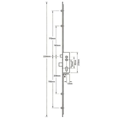 Avocet Latch Deadbolt 4 Rollers Double Spindle Multipoint Door Lock - Image 7