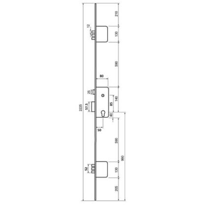 Azbe Latch Deadbolt 6 Pin Bolts Key Wind Operated Multipoint Door Lock - Image 7