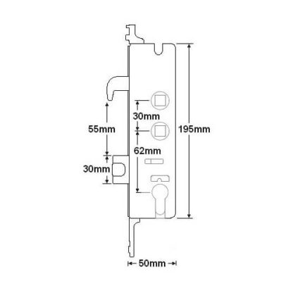 Yale G2000 Copy Multipoint Gearbox - Lift Lever or Double Spindle - Image 2
