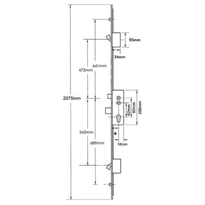 Roto Elite Latch Deadbolt 2 Hooks 2 Rollers Double Spindle Multipoint Door Lock - Image 9