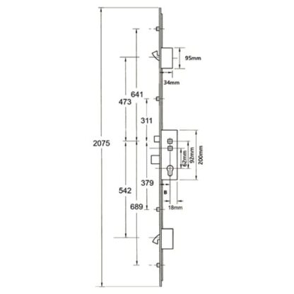 Roto Elite Latch Deadbolt 2 Hooks 4 Rollers Double Spindle Multipoint Door Lock - Image 9