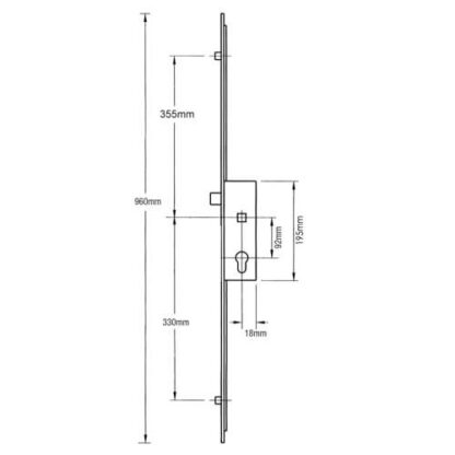 Fuhr Multipoint Door Lock Centre Section Latch Deadbolt 2 Rollers Lift Lever - Image 8