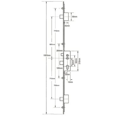 Avocet Latch 3 Deadbolts 4 Rollers Double Spindle Multipoint Door Lock - Image 2