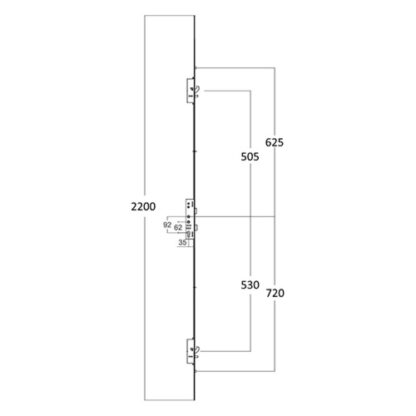 Lockmaster Latch Deadbolt 2 Hooks 2 Anti Lift Pins 2 Rollers Lift Lever or Double Spindle Multipoint Door Lock - Option 3 (top hook to spindle = 505mm) - Image 2