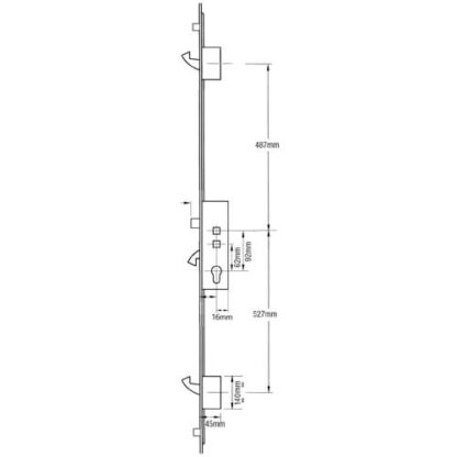 Securistyle Latch 3 Hooks 2 Rollers Double Spindle Multipoint Door Lock - Option 1 - Image 7