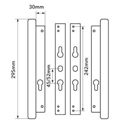 Versa Universal Fullex Handle Set for Patio Doors - 45/52 PZ - Image 2