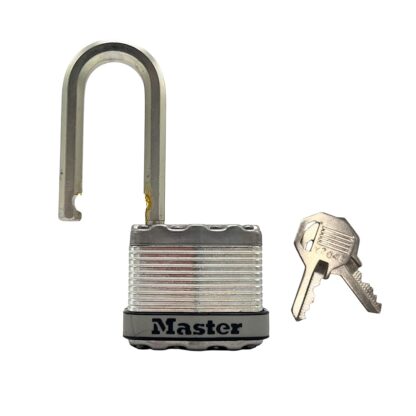 Master 1KA 40mm Long Shackle Laminated Padlock - Image 2