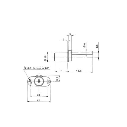 Ronis 25200 Horizontal Pedestal Drawer Lock - Image 2