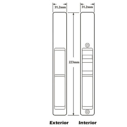 Adams Rite 4189 Non Handle Set for Patio Doors - Image 2