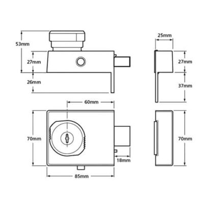 Union (Ex Chubb) 4L67E BS3621:2007 High Security Nightlatch - Image 2
