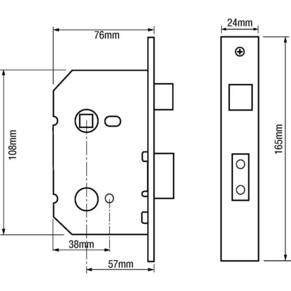 Briton 5230 Modular Bathroom Mortice Sashlock - Image 2