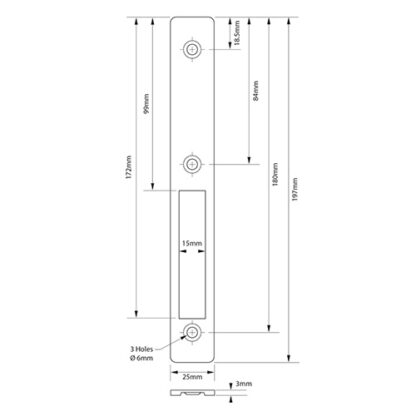Alpro 5222 Flat Deadbolt Faceplate - Image 2