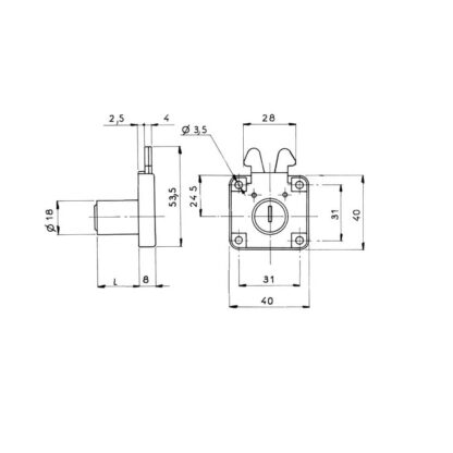 Ronis 6900 Claw Desk Lock - Image 2
