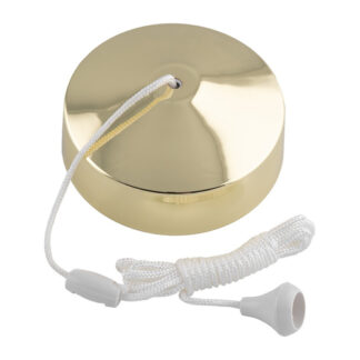 Eurolite A3222PB 10Amp 2 Way Pull Cord - Polished Brass (LEAD TIME: 2-3 DAYS)
