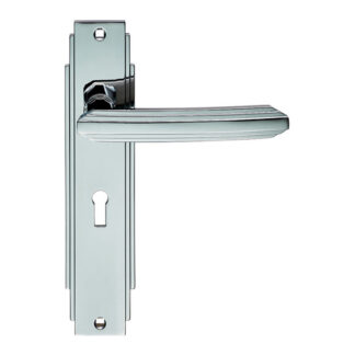 Carlisle Brass ADR011CP Art Deco Lever on Lock Backplate (LEAD TIME: 2-3 DAYS)