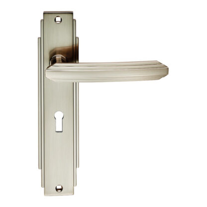 Carlisle Brass ADR011SN Art Deco Lever on Lock Backplate (LEAD TIME: 2-3 DAYS)