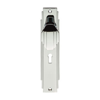 Carlisle Brass ADR021CP Art Deco Knob on Lock Backplate (LEAD TIME: 2-3 DAYS)