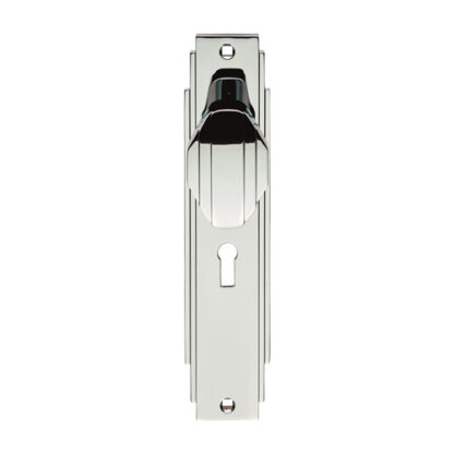 Carlisle Brass ADR021CP Art Deco Knob on Lock Backplate (LEAD TIME: 2-3 DAYS)
