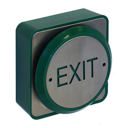 CQR AEB16 Surface Mounted Round Switch - Legend "Exit" (IP55 Rated) - Stainless Steel (LEAD TIME: 2-3 DAYS)