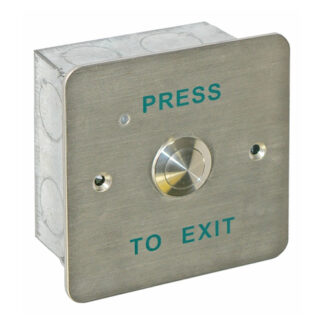 CQR AEB2 Flush Exit Button With 19mm Button NO/NC - Legend "Press To Exit" - Stainless Steel (LEAD TIME: 2-3 DAYS)