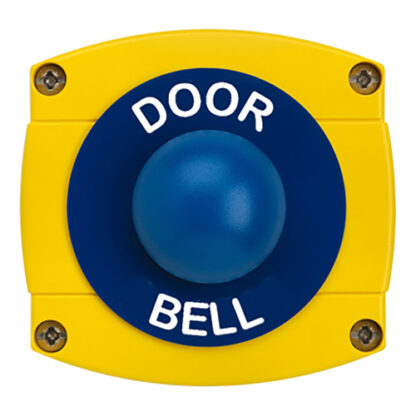 CQR AEB48 IP66 Yellow/Blue Surface Box With Momentary Blue Dome - Legend "Door Bell" (LEAD TIME: 2-3 DAYS)