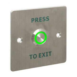 CQR AEB501 Flush Request To Exit Switch With Green LED - Legend "Press To Exit" - Stainless Steel (LEAD TIME: 2-3 DAYS)