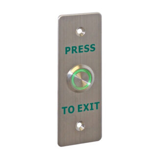 CQR AEB502 Flush Request To Exit Switch With Green LED - Legend "Press To Exit" (Mullion) - Stainless Steel (LEAD TIME: 2-3 DAYS)
