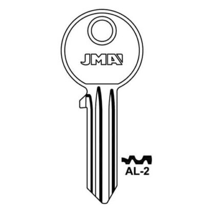 JMA AL-2 Asec 5 Pin Cylinder Key Blank - Image 3